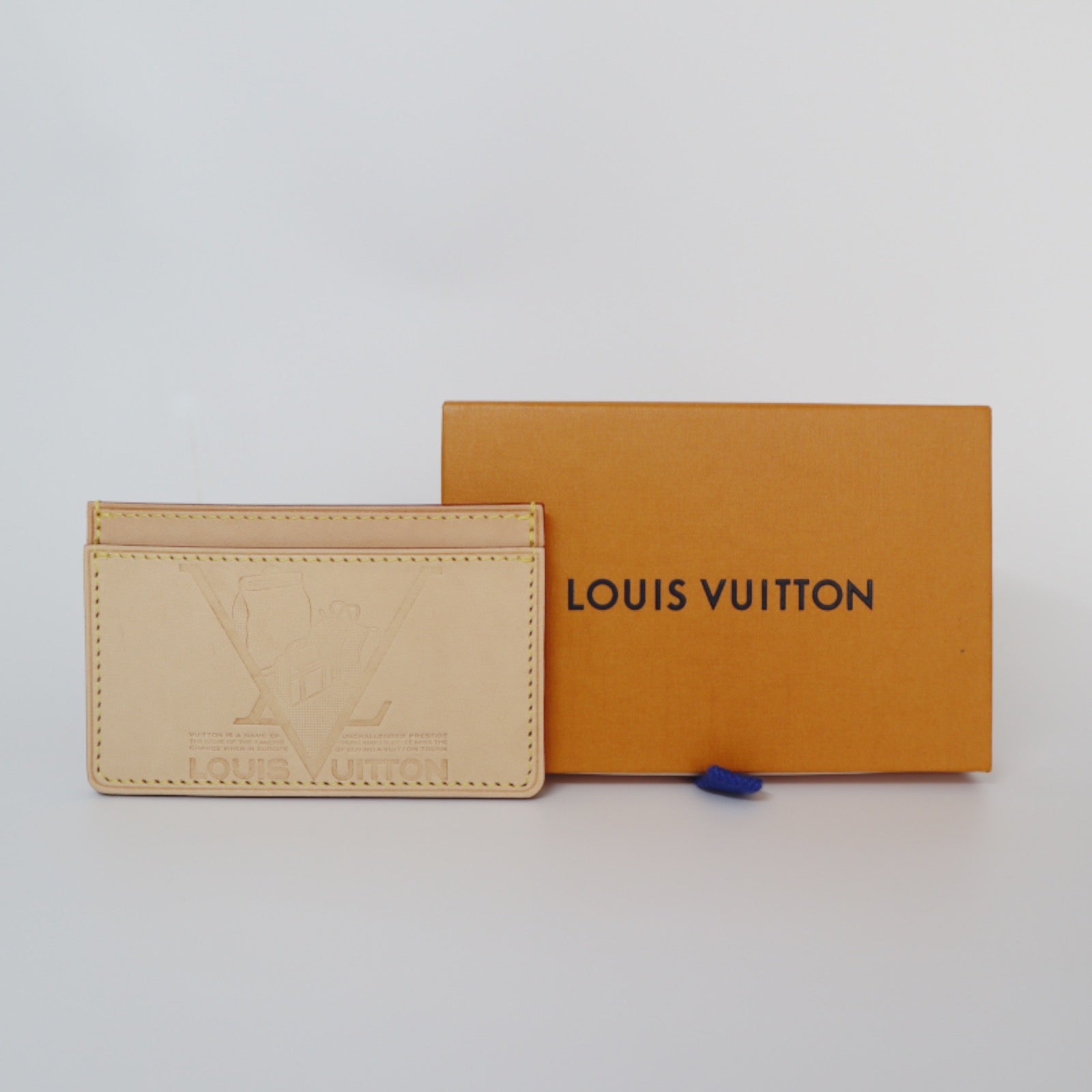 Louis Vuitton Beige Leather Vachetta Voyages Card Holder