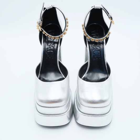 Versace Medusa Aevitas Silver Heels (Size 38.5)