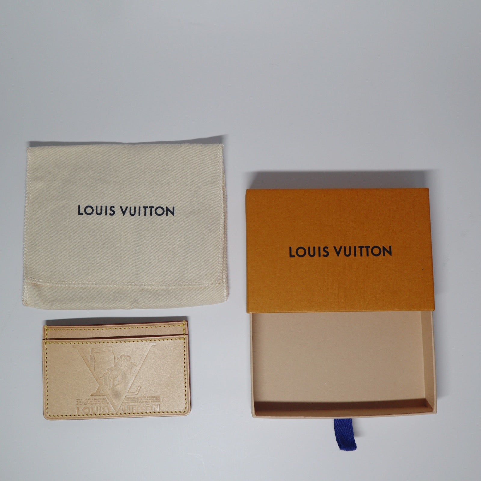 LOUIS VUITTON Vachetta Voyages Card Holder with Box , VGC Sz