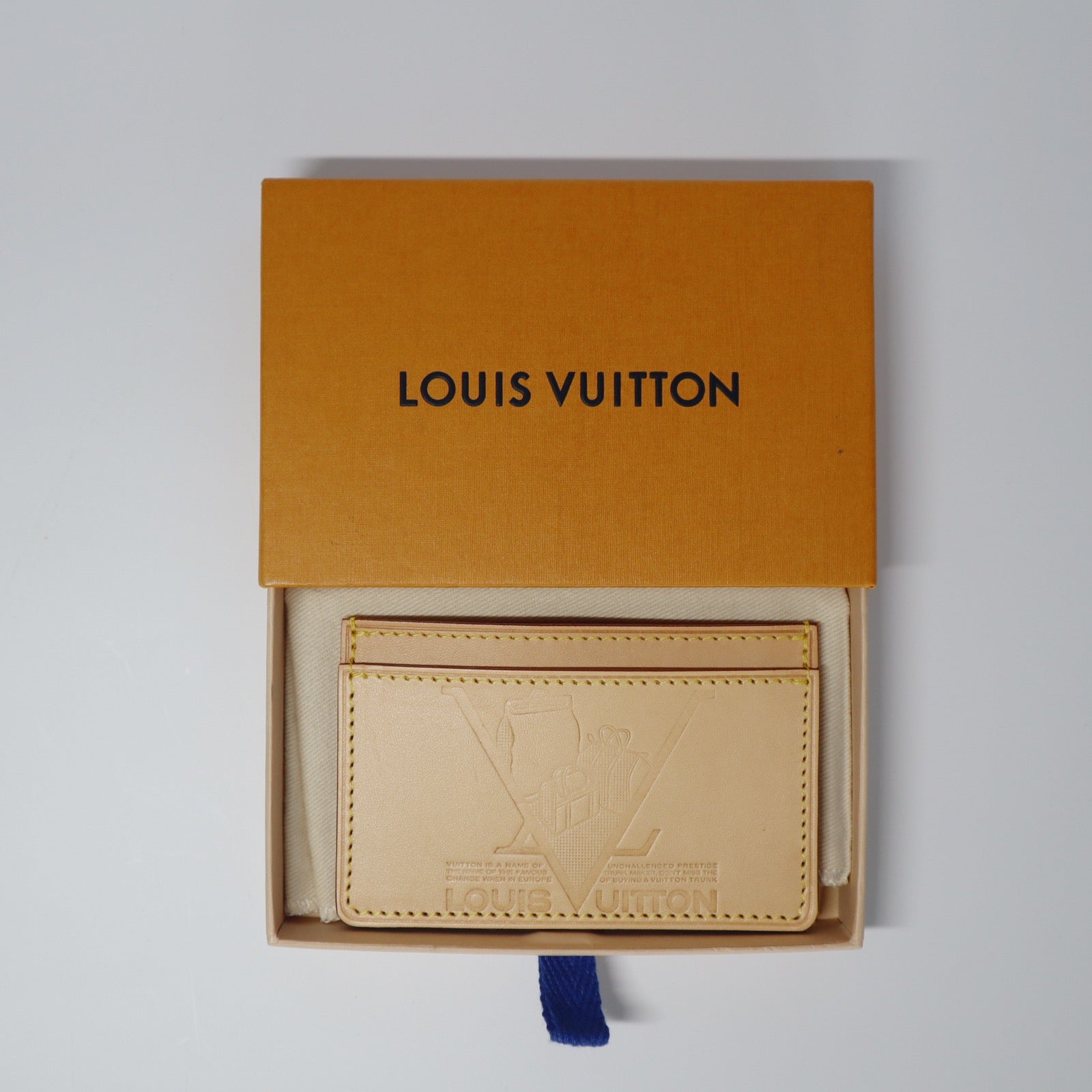 Louis Vuitton Beige Leather Vachetta Voyages Card Holder
