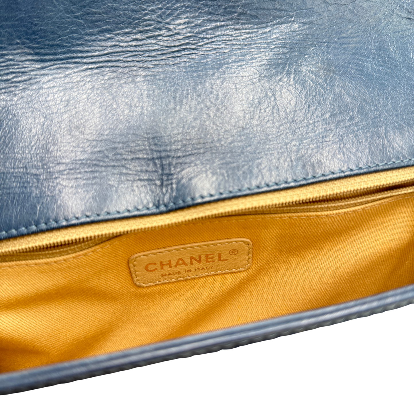 Chanel Blue Quilted Large Boy Bag