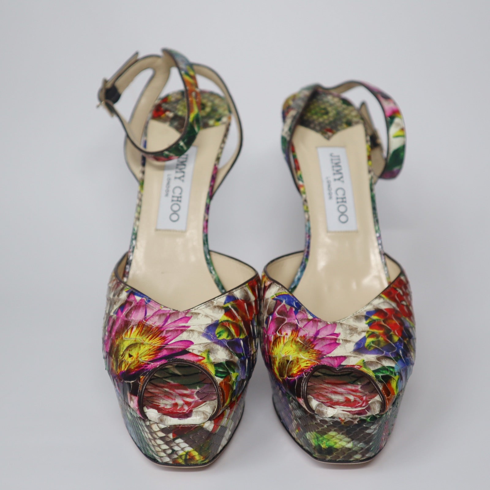 Jimmy Choo Floral Snake Platform Heels