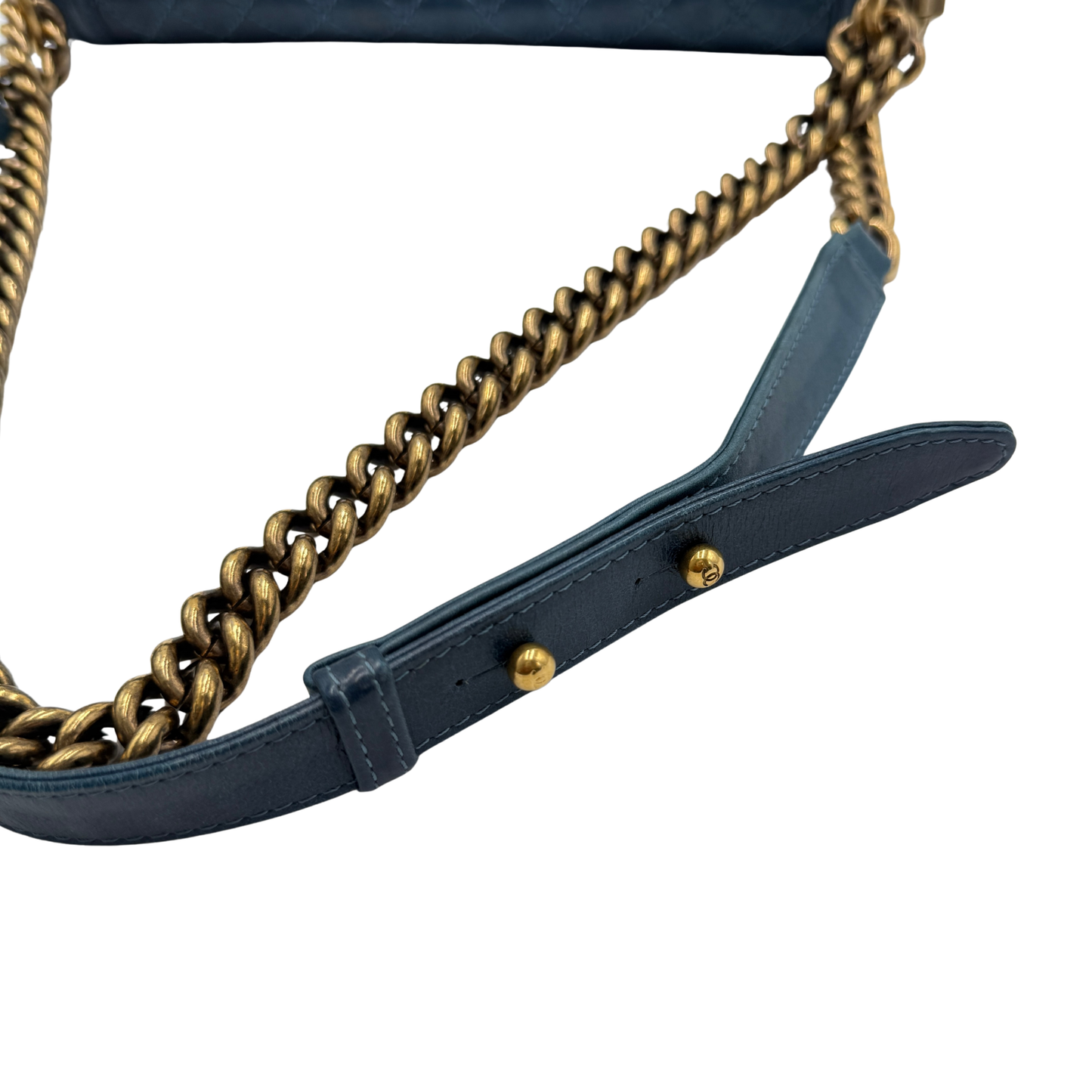 Chanel Blue Quilted Large Boy Bag