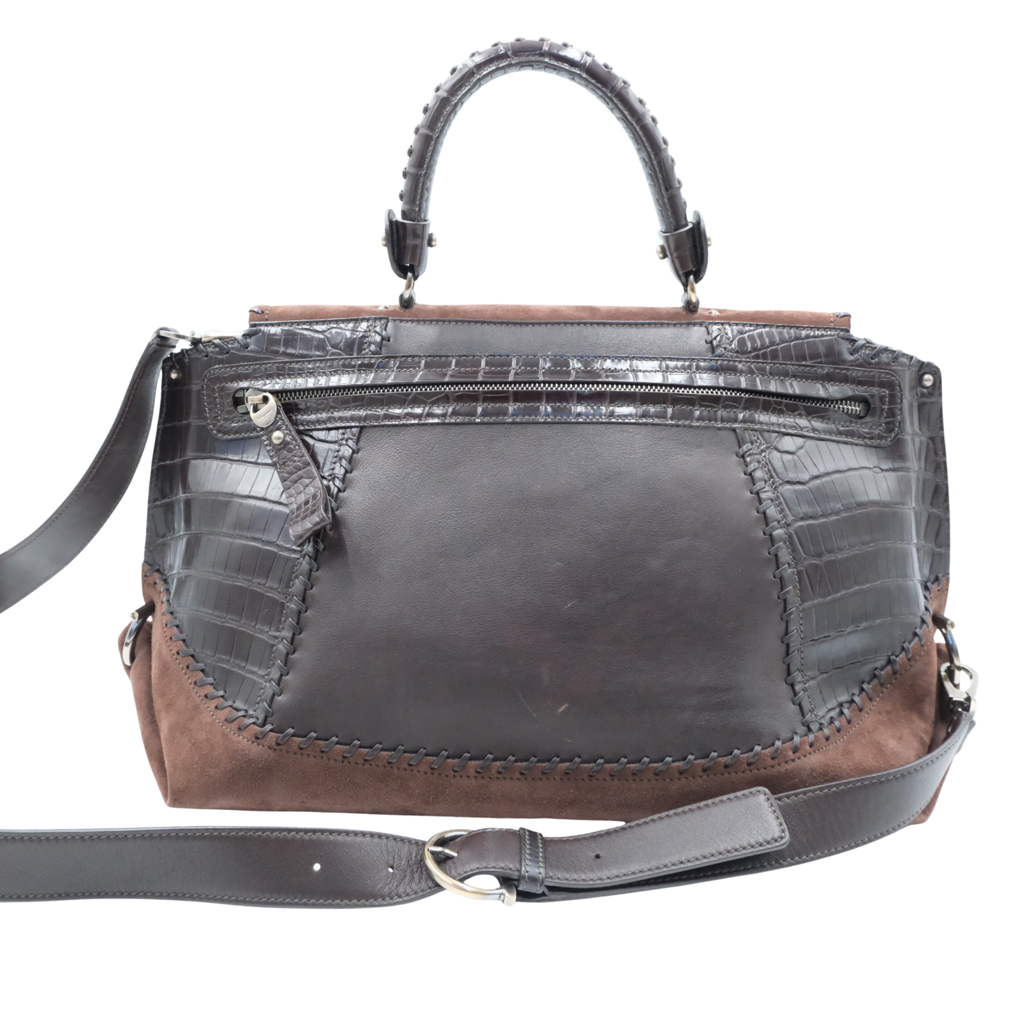 Ferragamo Croc-Embossed Leather Tote