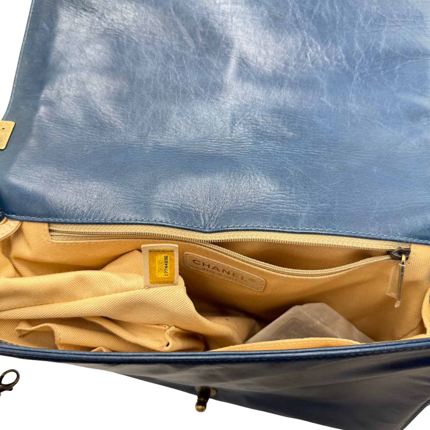 Chanel Blue Quilted Large Boy Bag