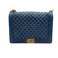 Chanel Blue Quilted Large Boy Bag