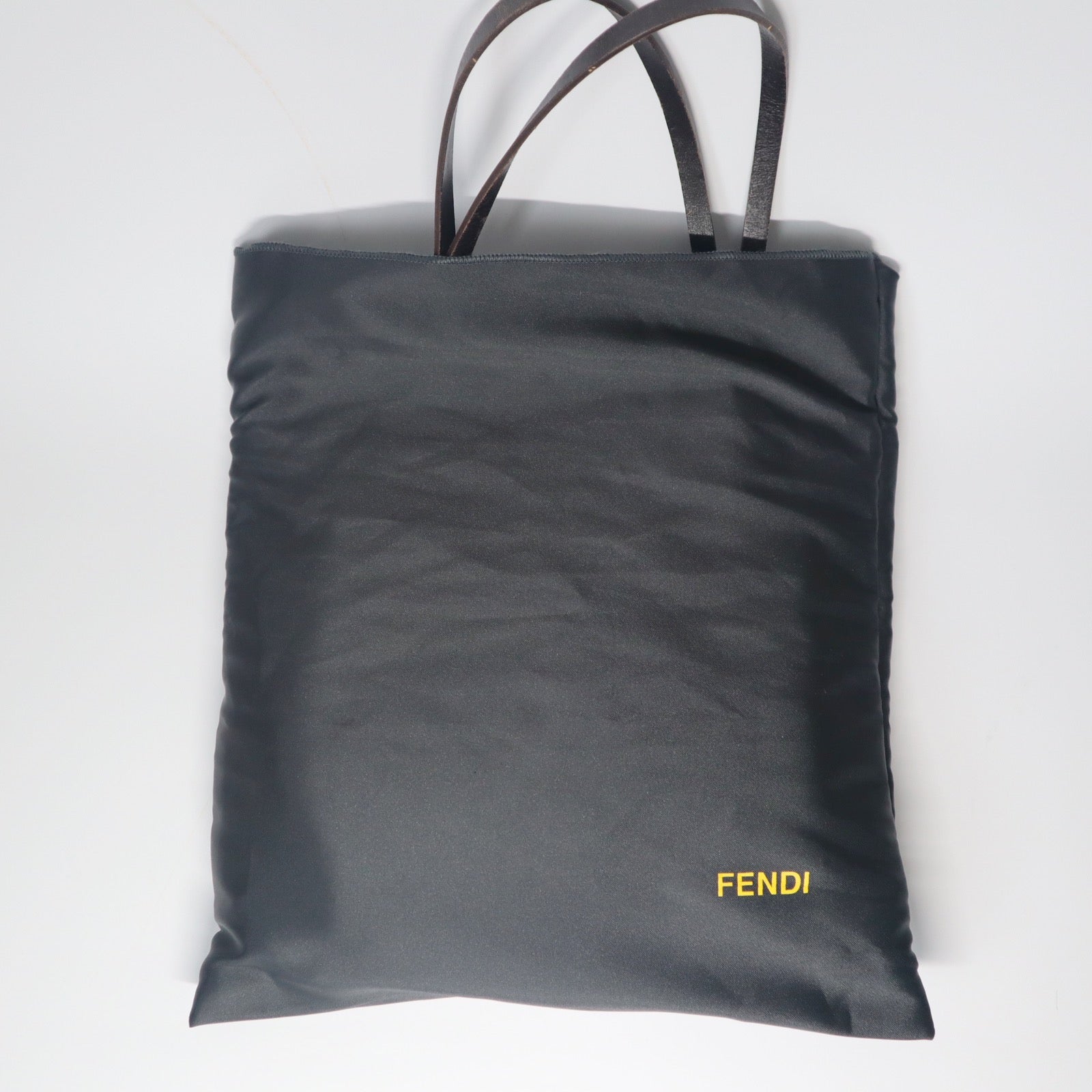 Vintage Fendi Canvas Zucchino Shoulder Tote Bag