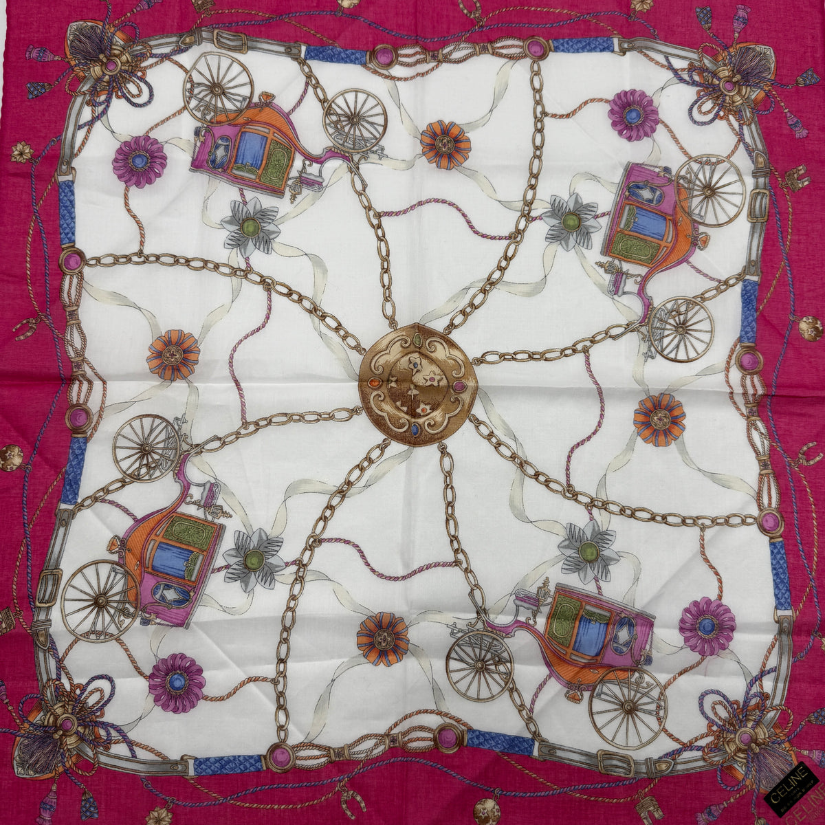 Vintage Celine Baroque Pink Handkerchief