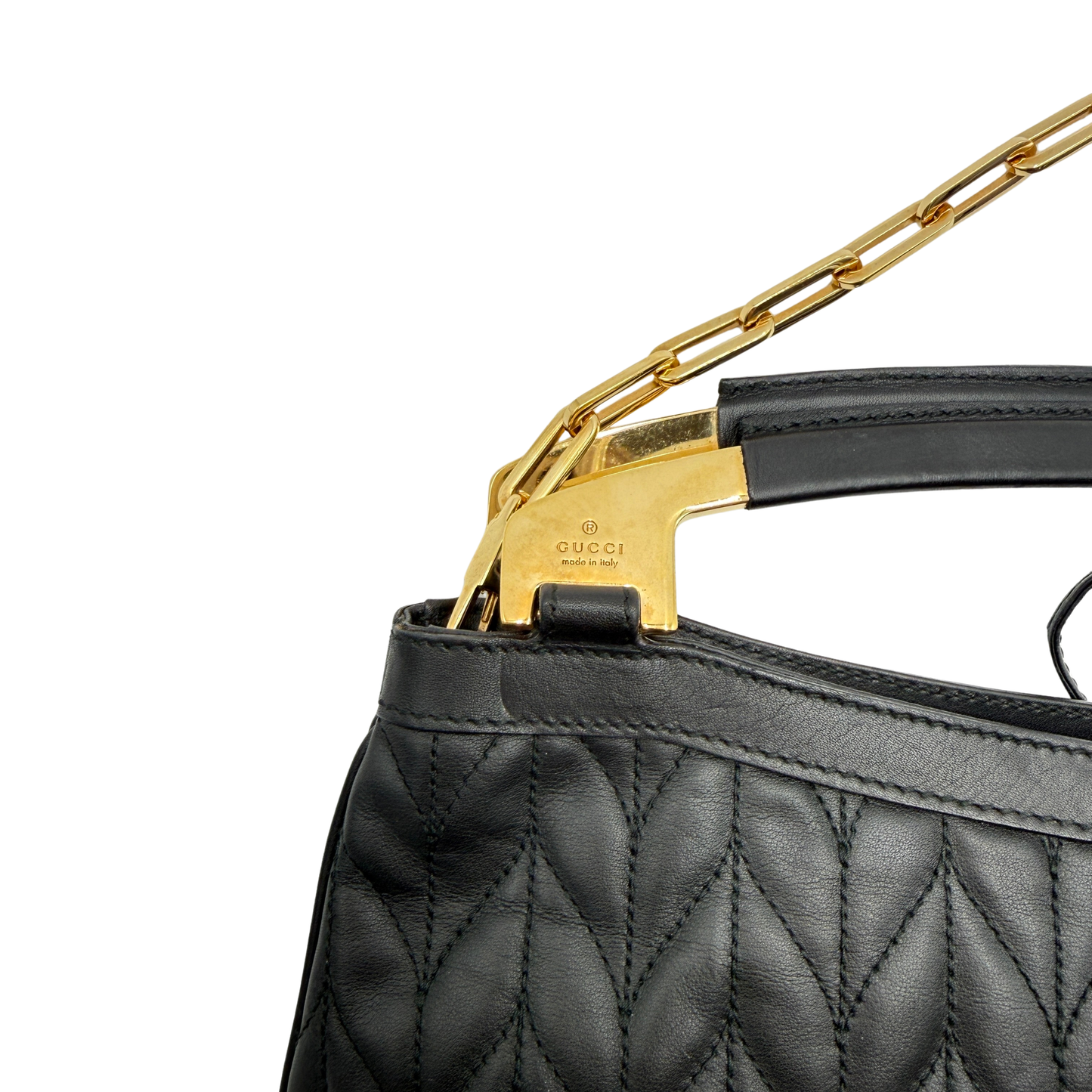 Vintage Gucci Quilted Leather Handbag