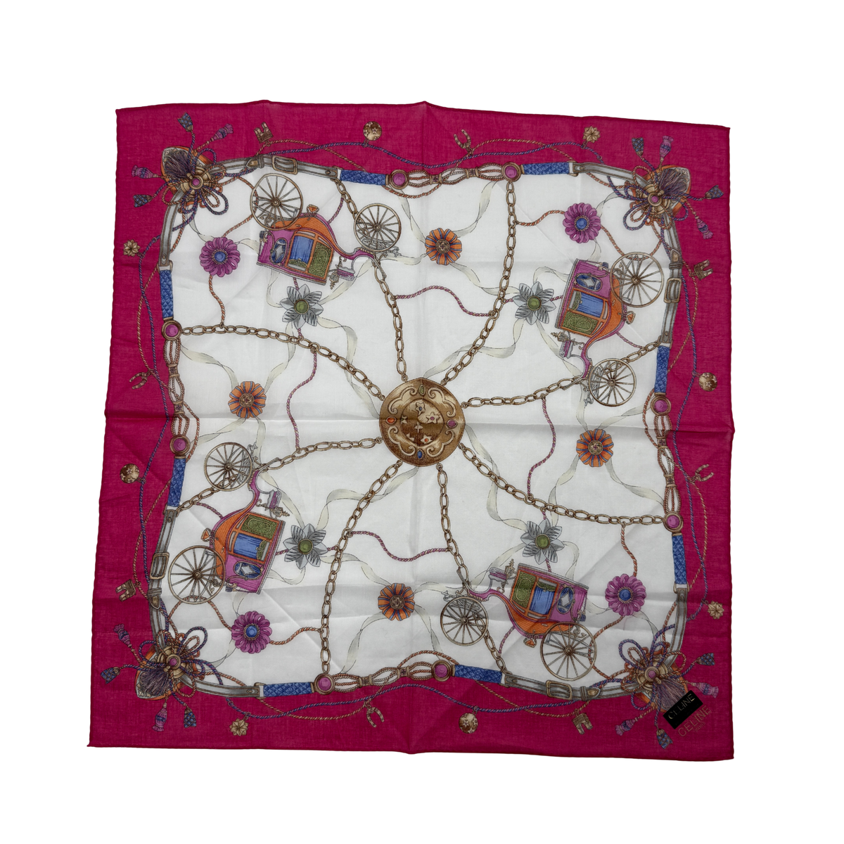 Vintage Celine Baroque Pink Handkerchief