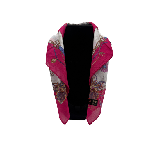 Vintage Celine Baroque Pink Handkerchief